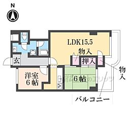 大翔第一ビル 2LDKの間取図画像