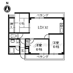 グリーンヒル北白川 3LDKの間取図画像