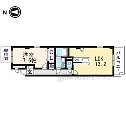カーサスカイ4 1LDKの間取図画像