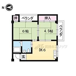 ロイヤルマンション 2DKの間取図画像