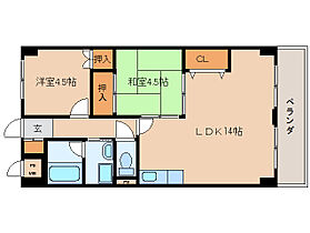 矢埜ハイツ  ｜ 奈良県奈良市大宮町3丁目（賃貸マンション2LDK・7階・52.38㎡） その2