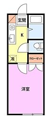 アクシス・6 1Kの間取図画像
