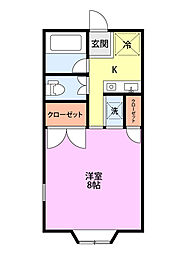 アザレア ワンルームの間取図画像