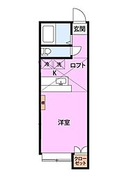 ロイヤルパレス新発田B棟 ワンルームの間取図画像