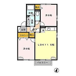 L.L.OneA 2LDKの間取図画像
