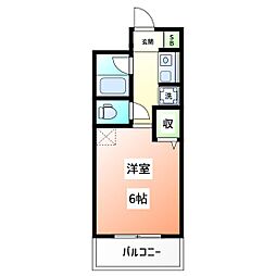 葡萄館 1Kの間取図画像