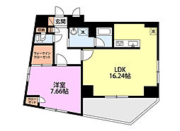 ホポロ古町 1LDKの間取図画像