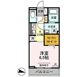 フロントコート 1Kの間取図画像