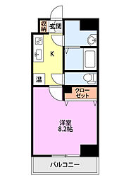 サウスレジデンス 1Kの間取図画像