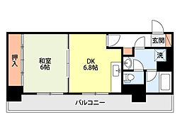 万代アーバン日東 1DKの間取図画像