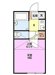 レオパレス新潟第2 1Kの間取図画像