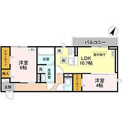 CLASSEUM幸西I 2LDKの間取図画像