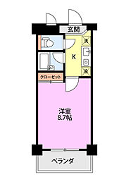 ワンノール米山A 1Kの間取図画像