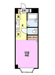 Lily-be笹口 1Kの間取図画像