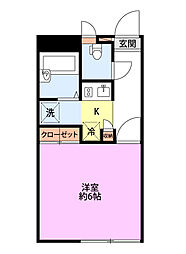ルイ・ナール日の出 1Kの間取図画像