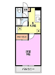 メゾン・コンフォーティア 1Kの間取図画像