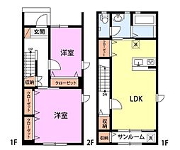 パークレジデンスエル 2LDKの間取図画像