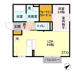 セジュールB 1LDKの間取図画像