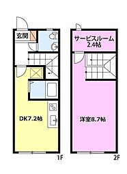 日之出キューブ55 1SDKの間取図画像
