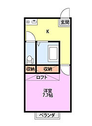 ピュアサンセットC 1Kの間取図画像