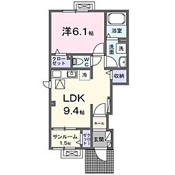 ドリームキャッスル 1LDKの間取図画像