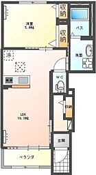 エルヴェ 1LDKの間取図画像
