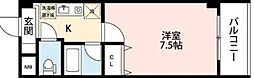 パンウエストリート 1Kの間取図画像