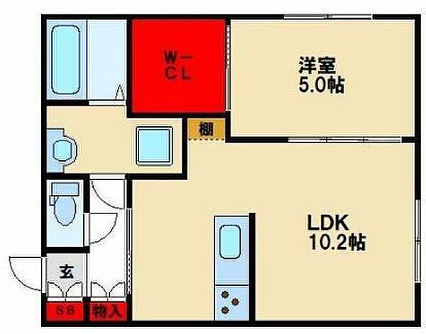 エスペリアスクエア鳥栖 102｜佐賀県鳥栖市轟木町(賃貸アパート1LDK・1階・39.74㎡)の写真 その1