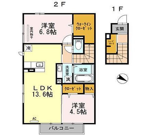 グレイス仁 203｜佐賀県鳥栖市古賀町(賃貸アパート2LDK・2階・63.63㎡)の写真 その2