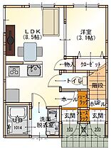 Aizu鳥栖 103 ｜ 佐賀県鳥栖市松原町（賃貸アパート1LDK・1階・27.74㎡） その2