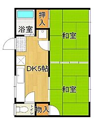 ニューライフ丸野 2DKの間取図画像