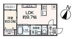Tidy新鳥栖 1階1LDKの間取り