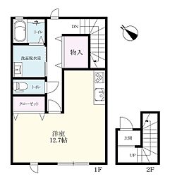 フィオーレ 2階ワンルームの間取り