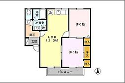 セジュール松泉A 2LDKの間取図画像