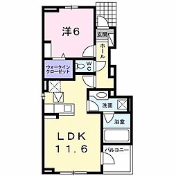 フィデール 1LDKの間取図画像