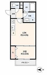 (仮)鳥栖市本町新築アパート 1LDKの間取図画像