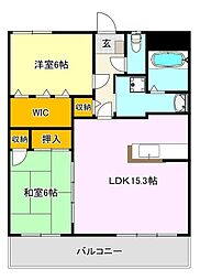 ネオハイムビル 2LDKの間取図画像