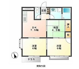 タイムスペース曽根崎 3DKの間取図画像