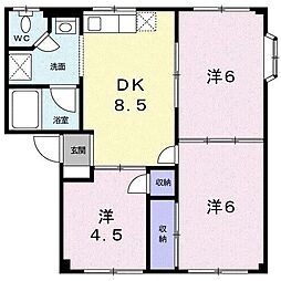 シティハイツ井田B 3DKの間取図画像