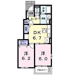 アトレ神埼1 2DKの間取図画像