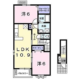 カレント1 2LDKの間取図画像