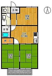 フレグランス伊藤西 3DKの間取図画像