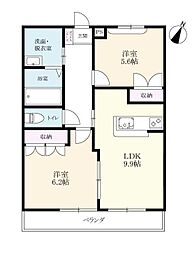 フリーダム 2LDKの間取図画像