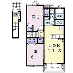 グラティス3 2LDKの間取図画像