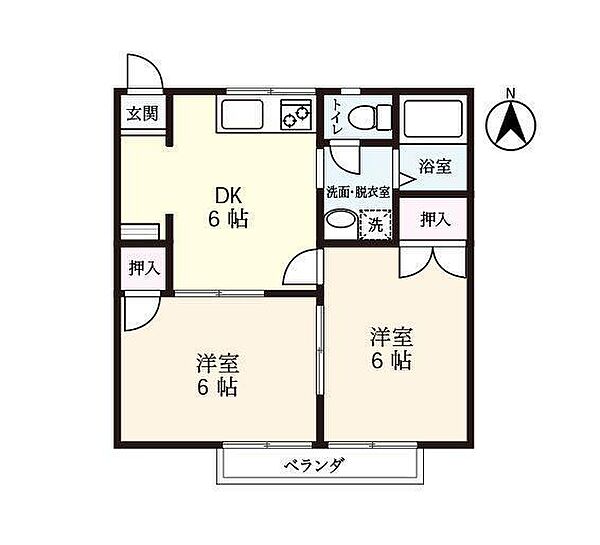 ハミングSUN A棟 103｜佐賀県三養基郡上峰町大字堤(賃貸アパート2DK・1階・41.95㎡)の写真 その2