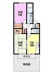 セジュールSAITOH 2DKの間取図画像