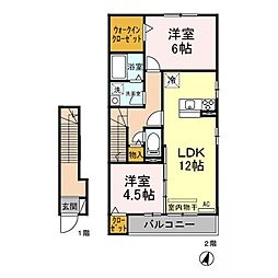 ファミール5 2LDKの間取図画像