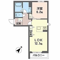 Garret 1LDKの間取図画像