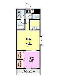 ハイム・ファンタス2 1LDKの間取図画像