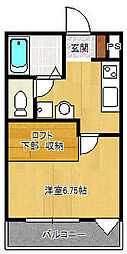 メゾンドα 1Kの間取図画像